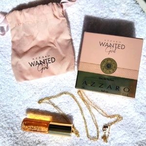 Wanted Girl fragrance necklace with 1oz rollon and pouch New